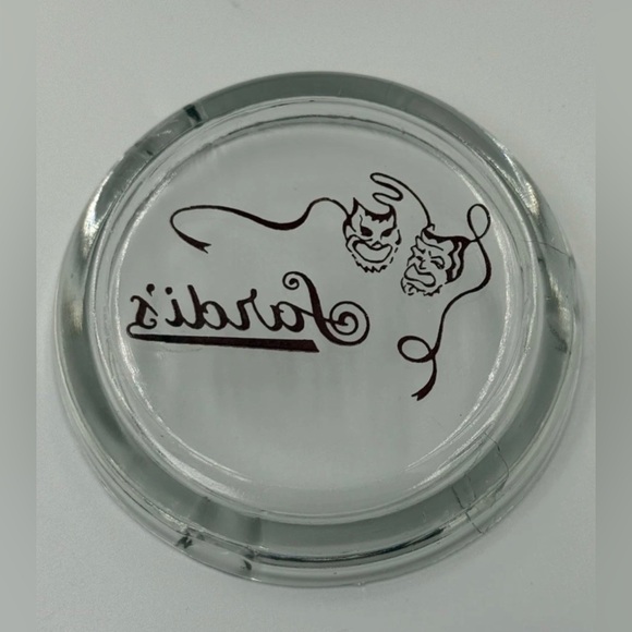 Lot Of 2 Vintage Sardis Restaurant NYC Glass Ashtrays Circa 1955 Round READ - Picture 3 of 9